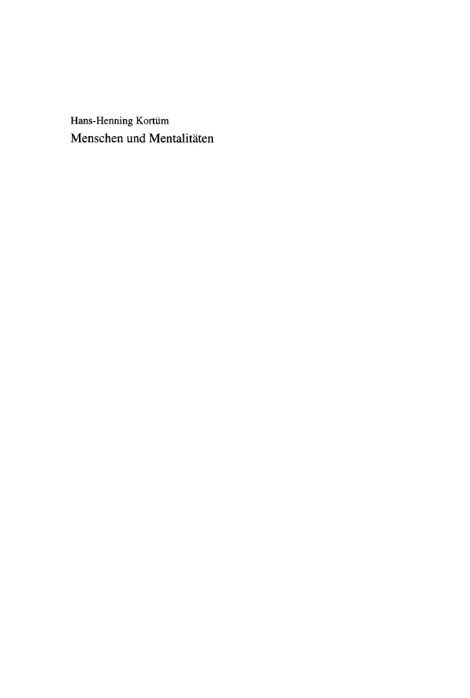 Menschen und Mentalitaten Einfuhrung in Vorstellungswelten des Mittelalters German Edition Hans Henning Kortum Kitap Kapağı
