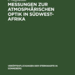 Messungen zur atmospharischen Optik in Sudwest Afrika German Edition C Hoffmeister Kitap Kapağı