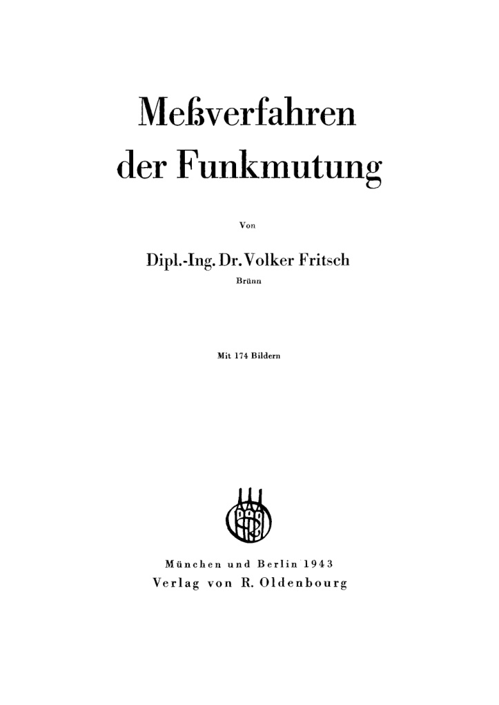 Messverfahren der Funkmutung German Edition Volker Fritsch Kitap Kapağı
