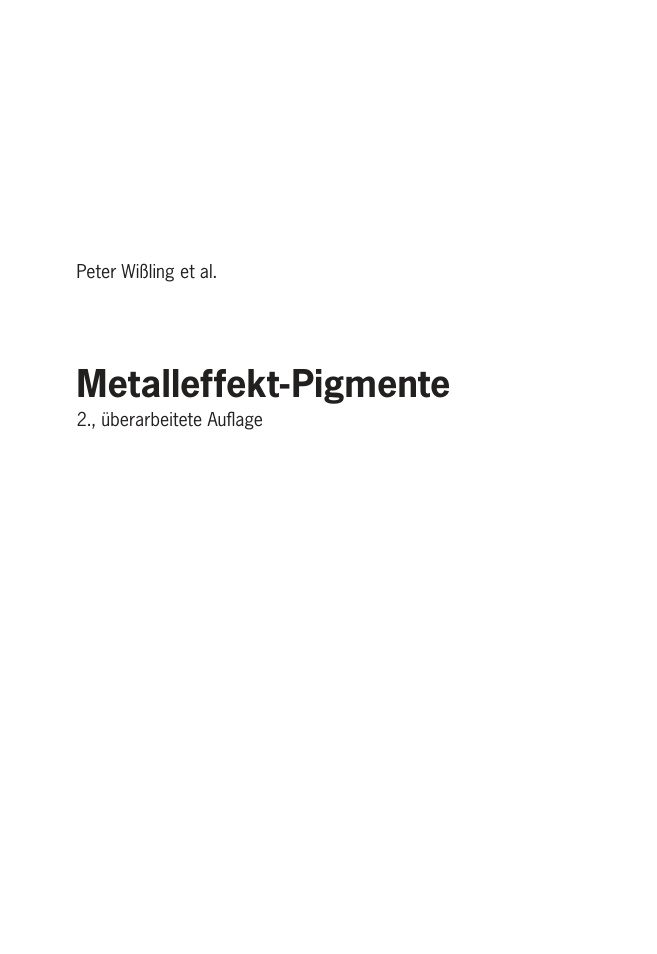 Metalleffekt Pigmente German Edition Peter Wissling Kitap Kapağı
