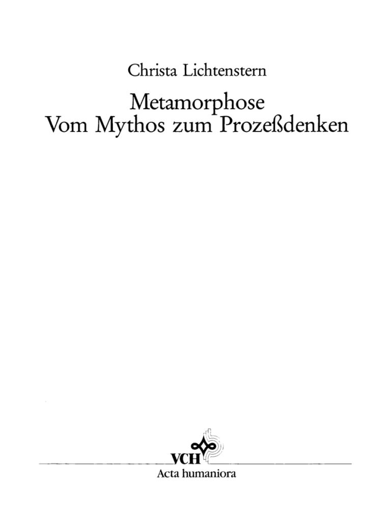 Metamorphose in der Kunst des 19 und 20 Jahrhunderts German Edition Christa Lichtenstern Kitap Kapağı
