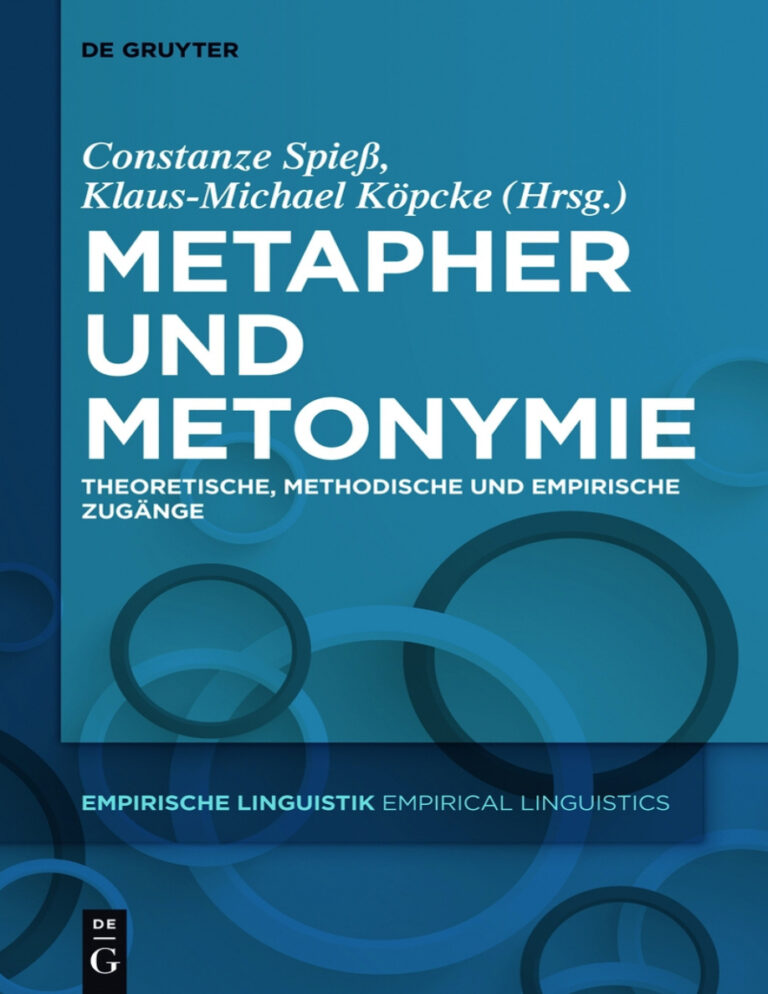 Metapher und Metonymie German Edition Constanze Spiess Kitap Kapağı