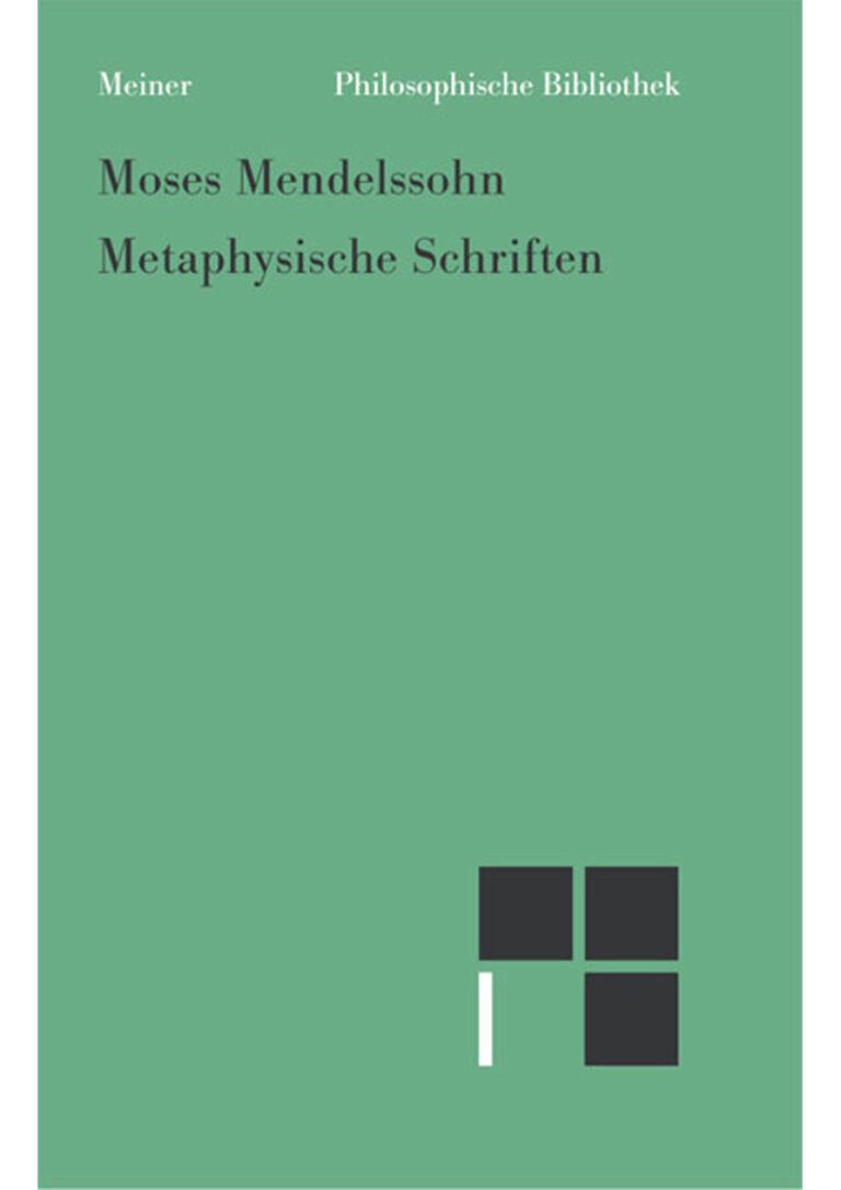 Metaphysische Schriften German Edition Moses Mendelssohn Kitap Kapağı