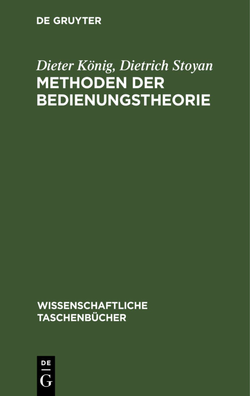 Methoden der Bedienungstheorie German Edition Dieter Konig Kitap Kapağı