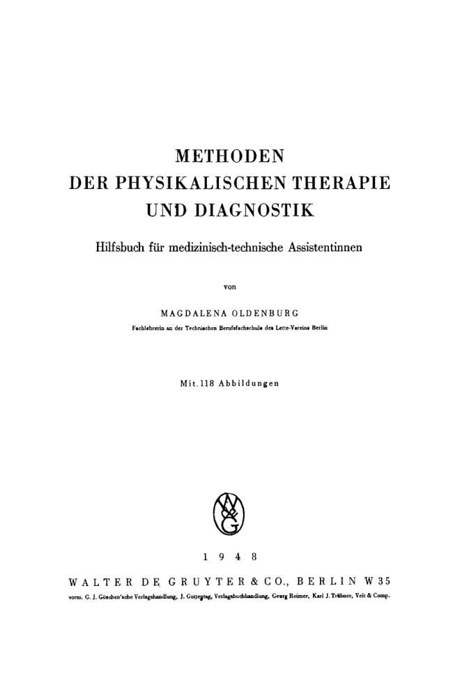 Methoden der physikalischen Therapie und Diagnostik German Edition Magdalena Oldenburg Kitap Kapağı
