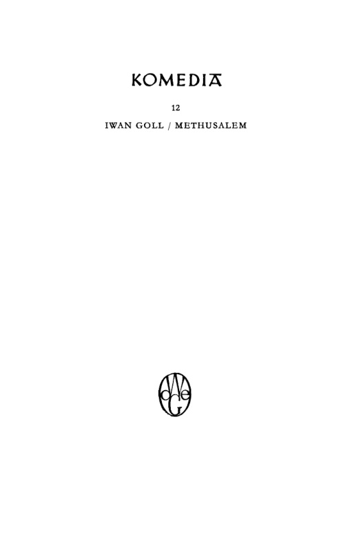 Methusalem oder Der ewige Burger German Edition Ivan Goll Kitap Kapağı