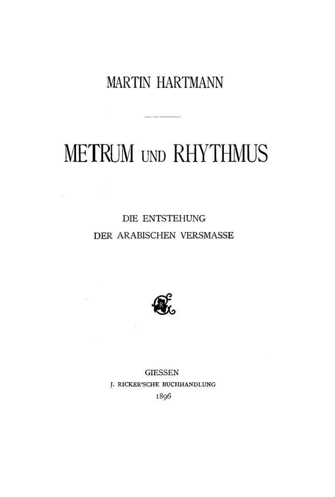 Metrum und Rhythmus German Edition Martin Hartmann Kitap Kapağı