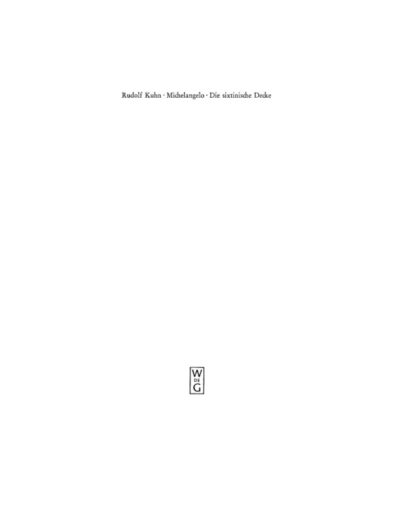 Michelangelo Die sixtinische Decke German Edition Rudolf Kuhn Kitap Kapağı