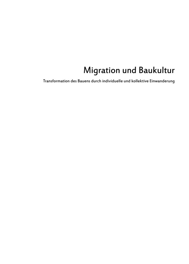 Migration und Baukultur German Edition Heiderose Kilper Kitap Kapağı