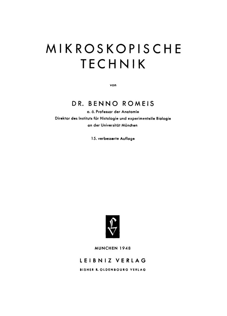 Mikroskopische Technik German Edition Benno Romeis Kitap Kapağı