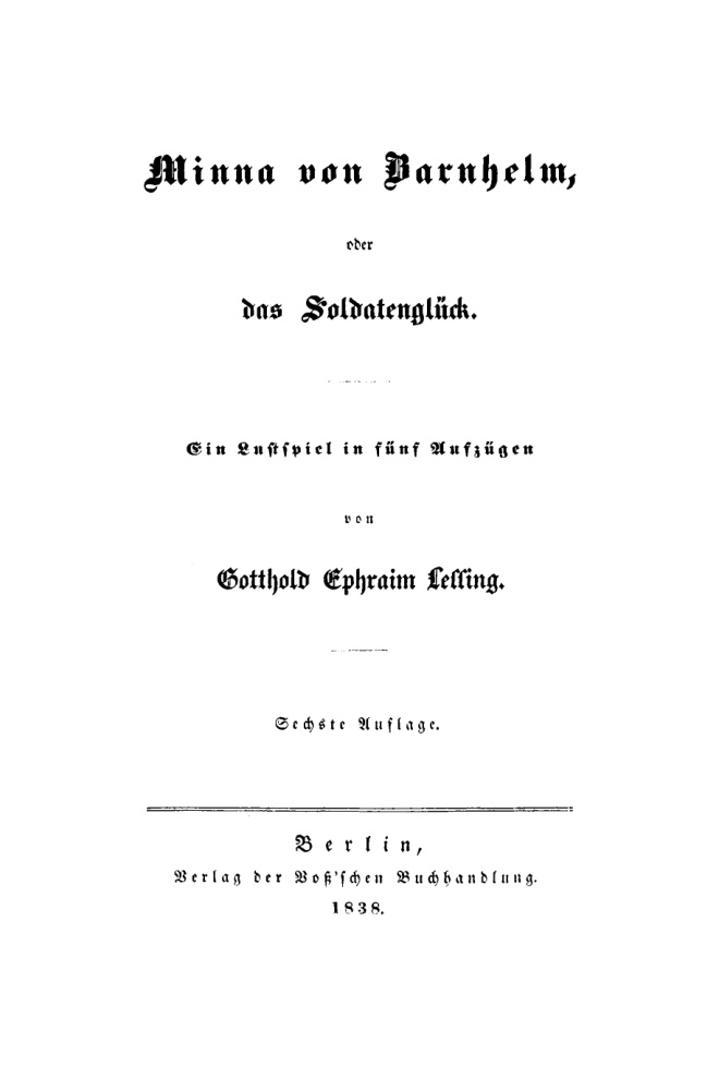 Minna von Barnhelm oder das Soldatengluck PDF Download