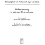 Mitbestimmung in privaten Unternehmen German Edition Gunther Schwerdtfeger Kitap Kapağı