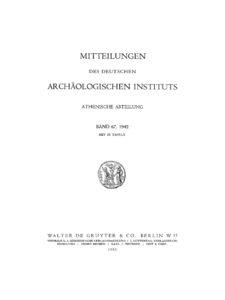 Mitteilungen des Deutschen Archaologischen Instituts Athenische Abteilung Band 67 1942 German Edition Deutsches Kitap Kapağı