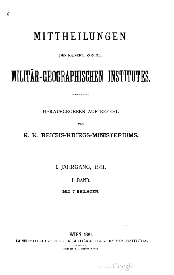 Mitteilungen des Kaiserl Koigl Militar Geographischen Institutes German Edition K k Reichs Kriegs Ministerium Kitap Kapağı