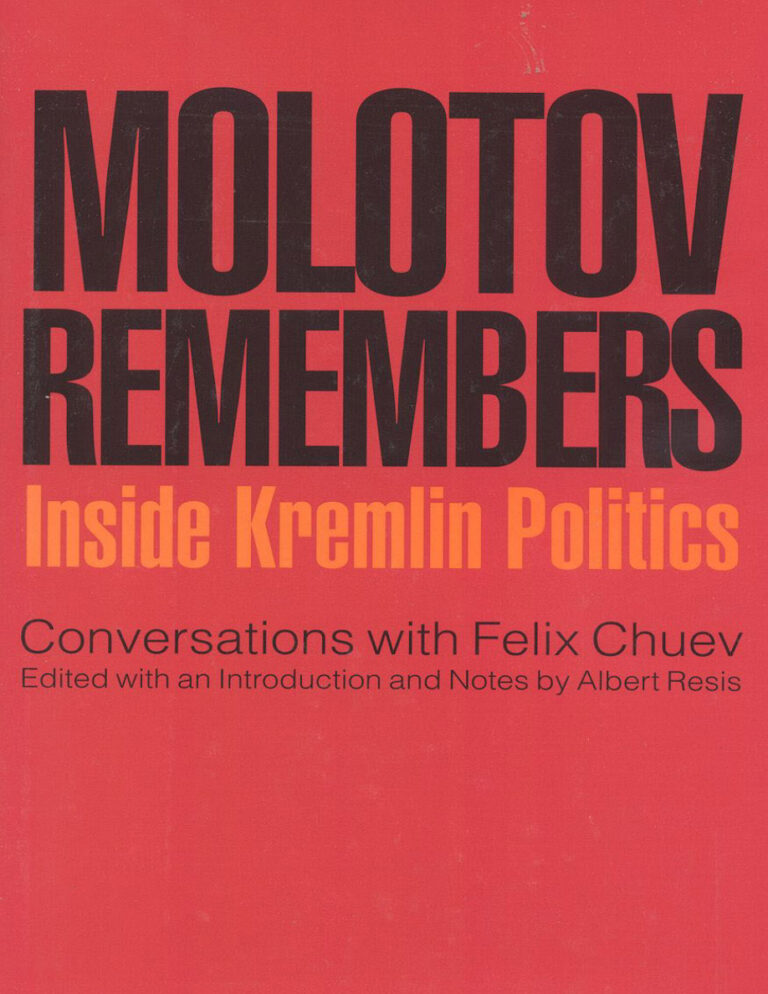 Molotov Remembers Inside Kremlin Politics Albert Resis Kitap Kapağı
