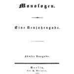 Monologen German Edition Friedrich Schleiermacher Kitap Kapağı