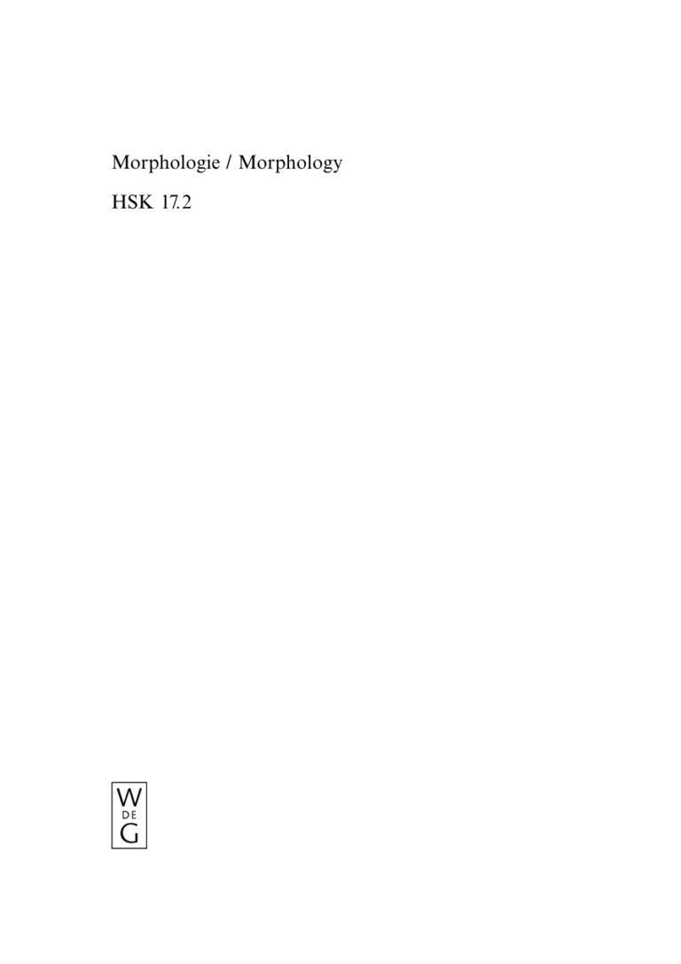 Morphologie Morphology German Edition Geert E Booij Kitap Kapağı