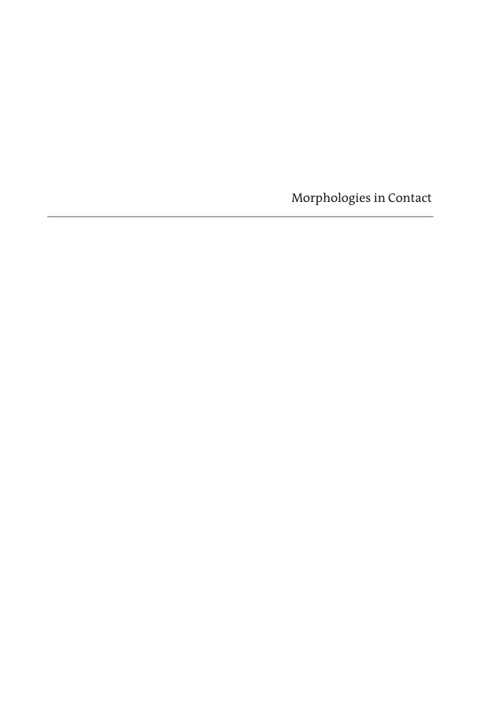 Morphologies in Contact German Edition Martine Vanhove Kitap Kapağı