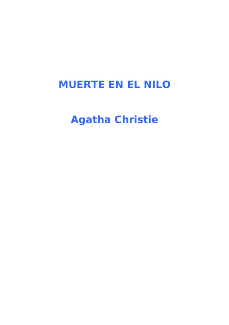 Muerte en el Nilo Spanish Edition Agatha Christie Kitap Kapağı