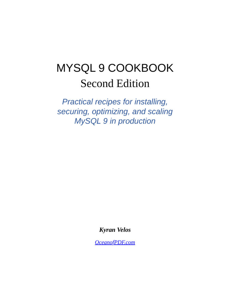 MySQL 9 Cookbook 2E Kyran Velos Kitap Kapağı