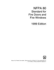 NFPA 80 Standard for Fire Doors and Fire Windows National Fire Protection Association Kitap Kapağı