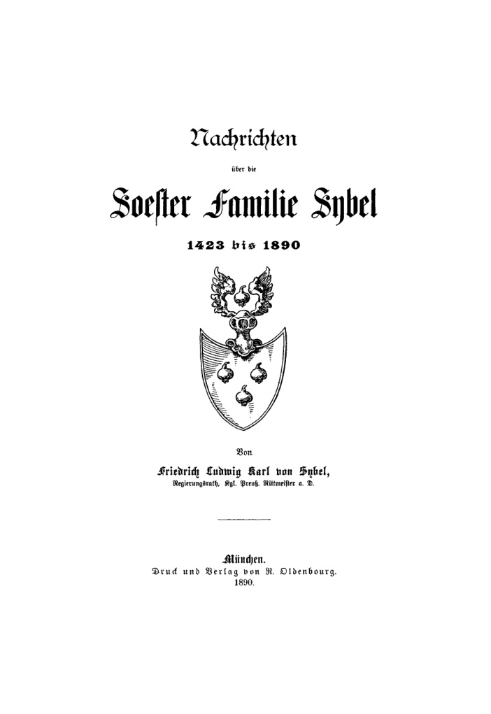 Nachrichten uber die Soester Familie Sybel German Edition Friedrich Ludwig Karl von Sybel Kitap Kapağı