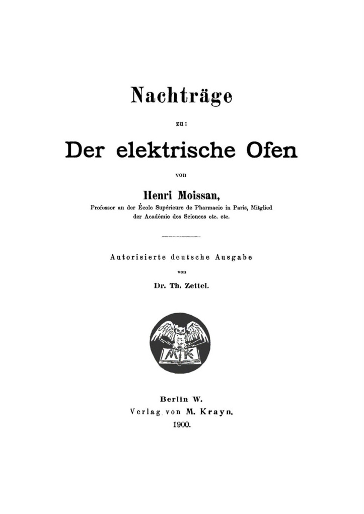 Nachtrage zu German Edition Henri Moissan Kitap Kapağı