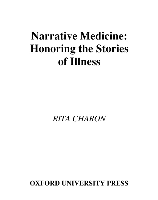 Narrative medicine Rita charon Kitap Kapağı