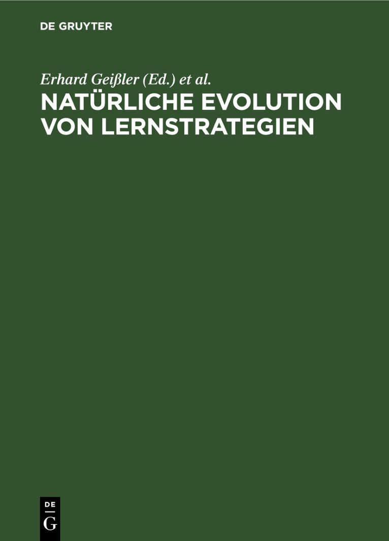 Naturliche Evolution von Lernstrategien German Edition Erhard Geissler Kitap Kapağı