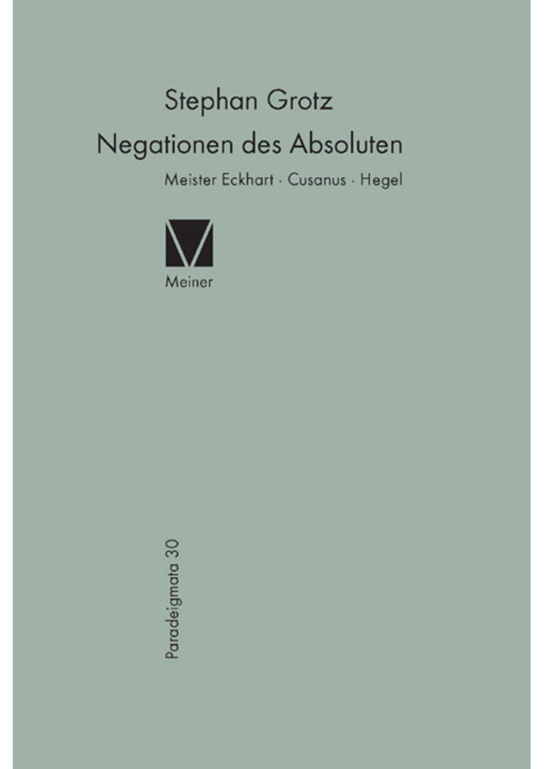 Negationen des Absolute German Edition Stephan Grotz Kitap Kapağı