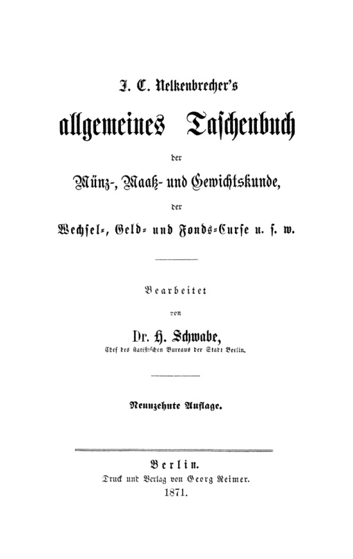 Nelkenbrechers Taschenbuch fur Kaufleute German Edition Johann Christian Nelkenbrecher Kitap Kapağı