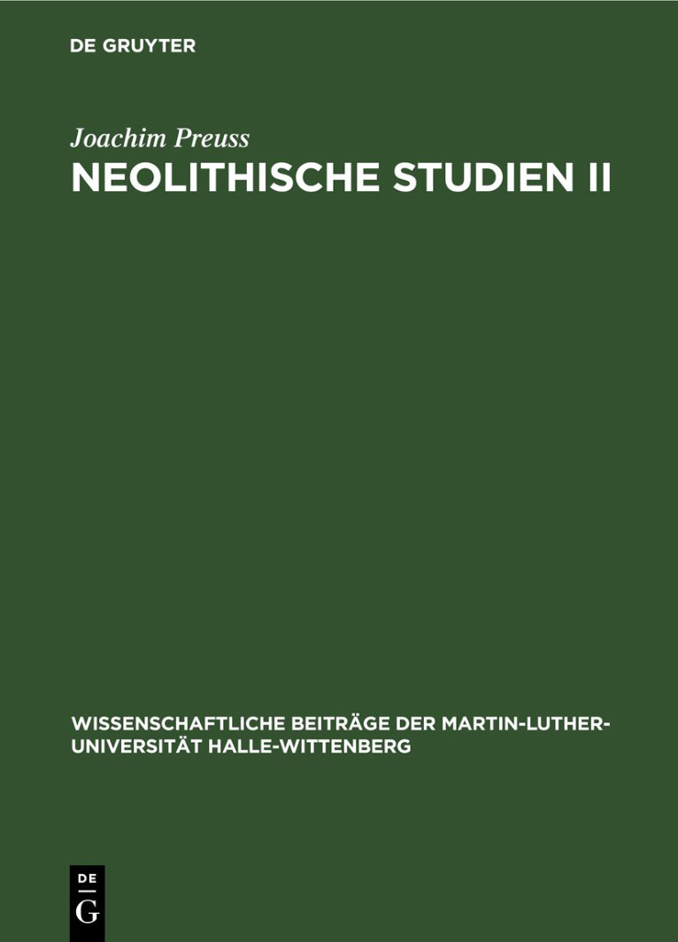 Neolithische Studien II German Edition Joachim Preuss Kitap Kapağı