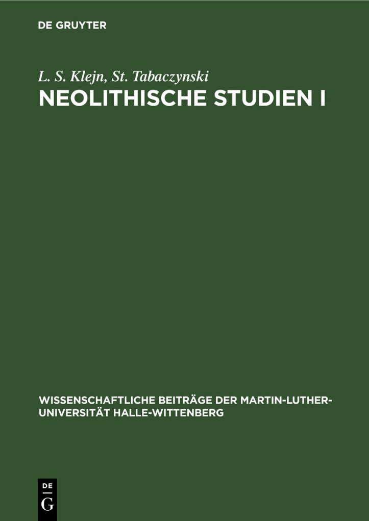 Neolithische Studien I German Edition L S Klejn Kitap Kapağı