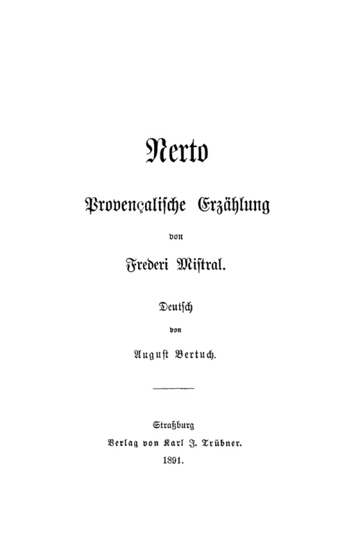 Nerto German Edition Frederi Mistral Kitap Kapağı