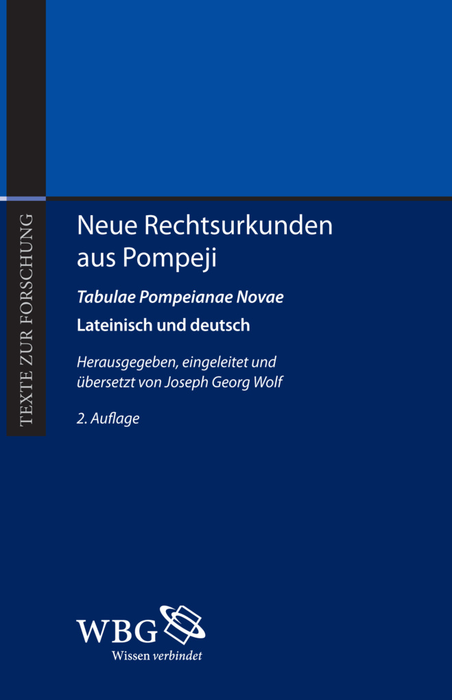 Neue Rechtsurkunden aus Pompeji Tabulae Pompeianae Nova German Edition Joseph Georg Wolf Kitap Kapağı