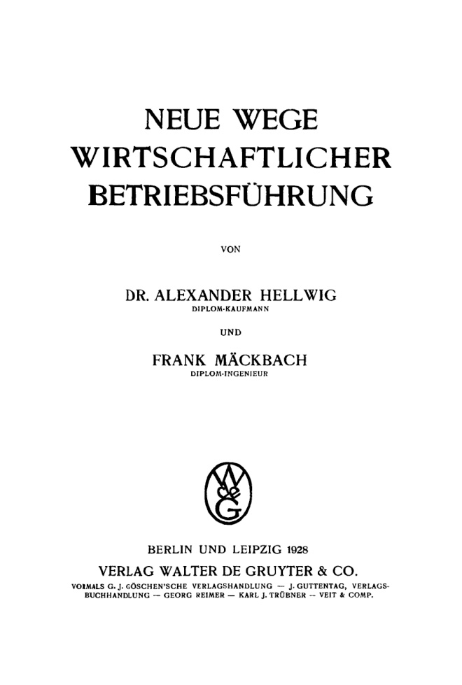 Neue Wege wirtschaftlicher Betriebsfuhrung German Edition Alexander Hellwig Kitap Kapağı