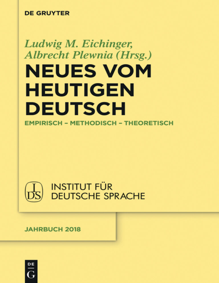 Neues vom heutigen Deutsch German Edition Ludwig M Eichinger Kitap Kapağı
