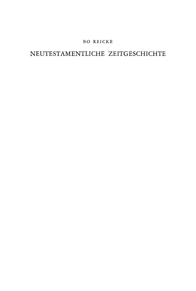 Neutestamentliche Zeitgeschichte German Edition Bo Reicke Kitap Kapağı