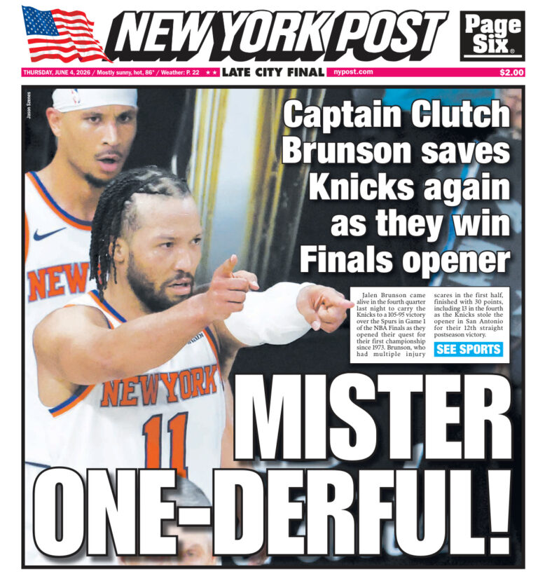 New York Post June 04 2026 New York Post Kitap Kapağı