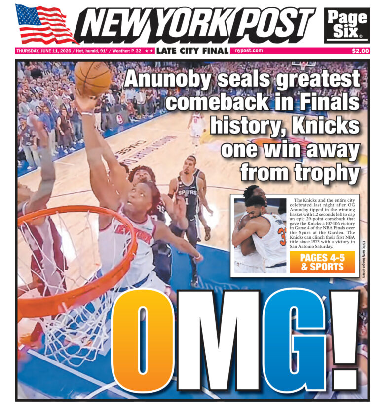 New York Post June 11 2026 New York Post Kitap Kapağı