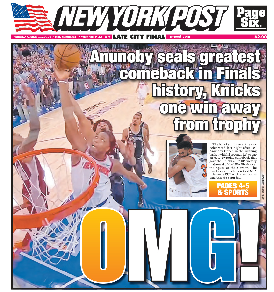 New York Post June 11 2026 New York Post Kitap Kapağı