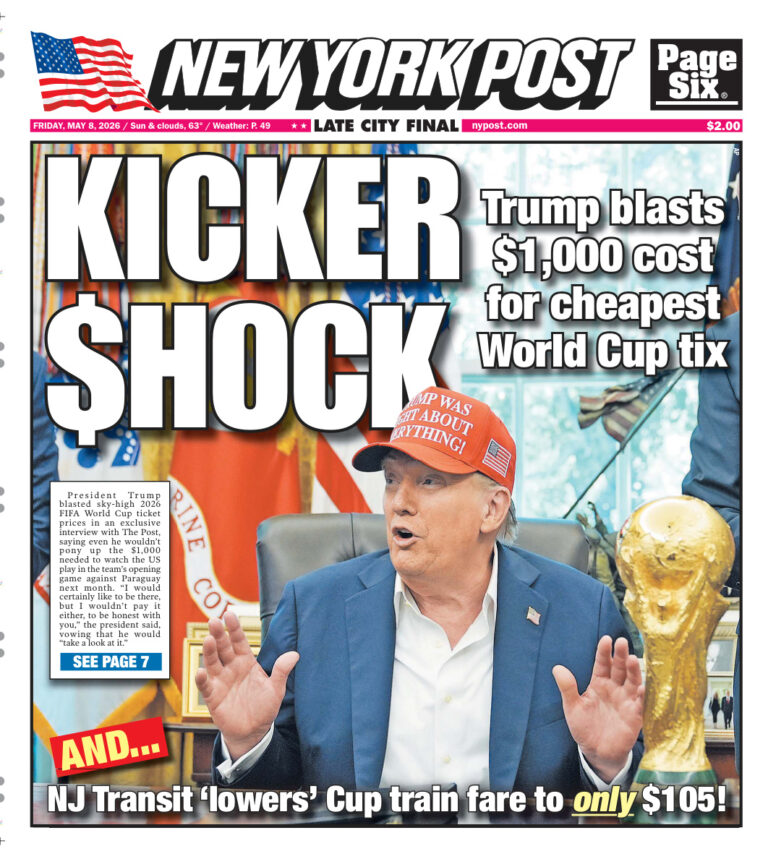 New York Post May 08 2026 New York Post Kitap Kapağı