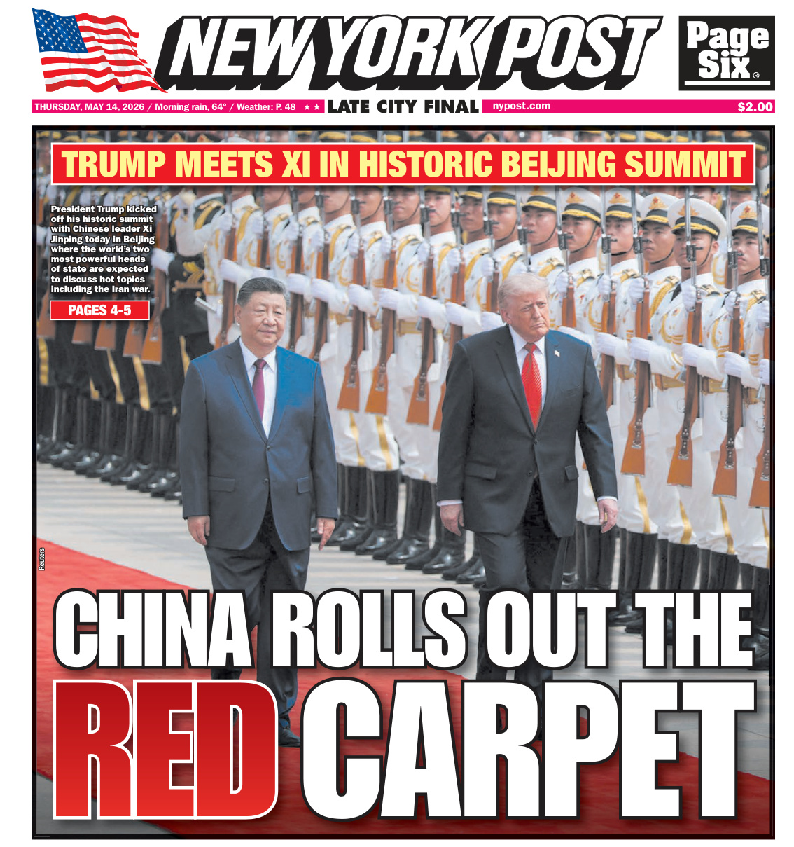New York Post May 14 2026 New York Post Kitap Kapağı