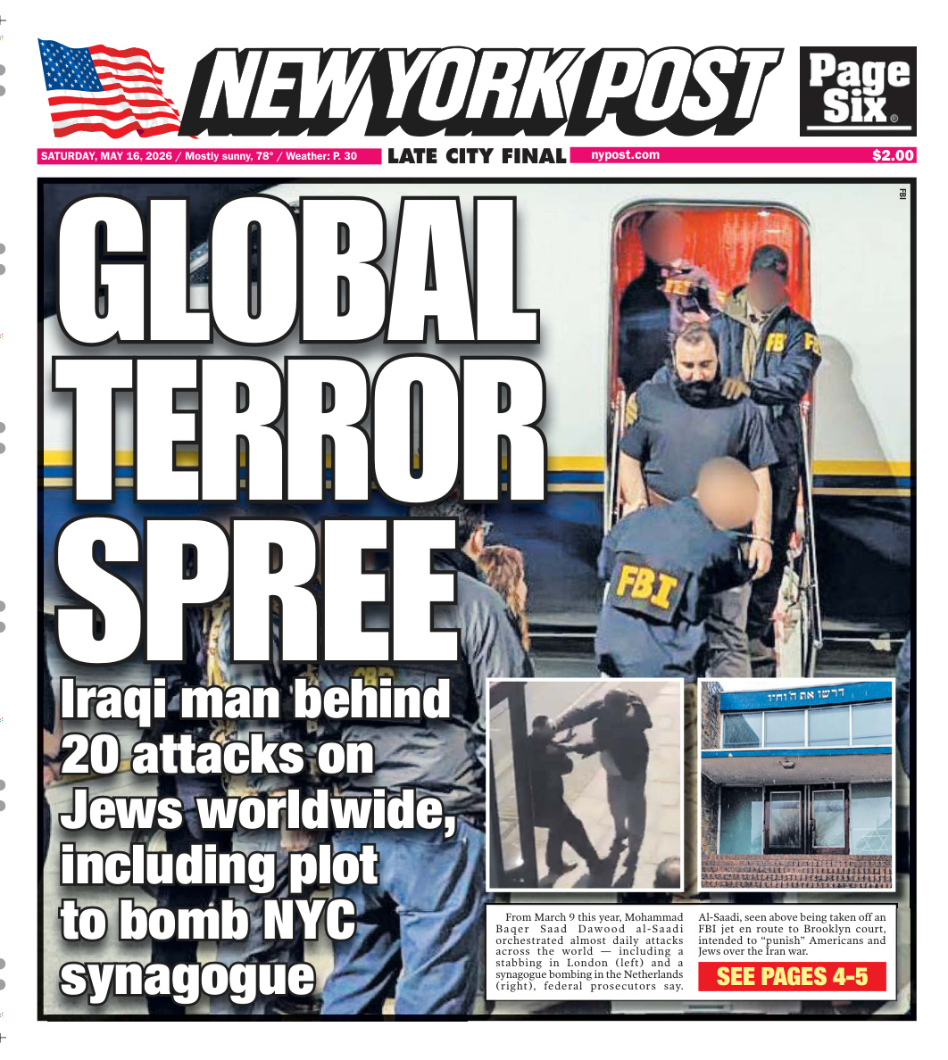 New York Post May 16 2026 New York Post Kitap Kapağı