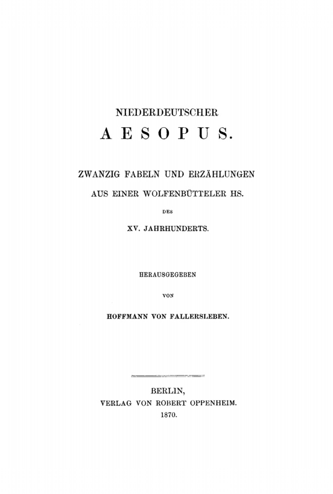 Niederdeutscher Aesopus German Edition Aesopus Kitap Kapağı