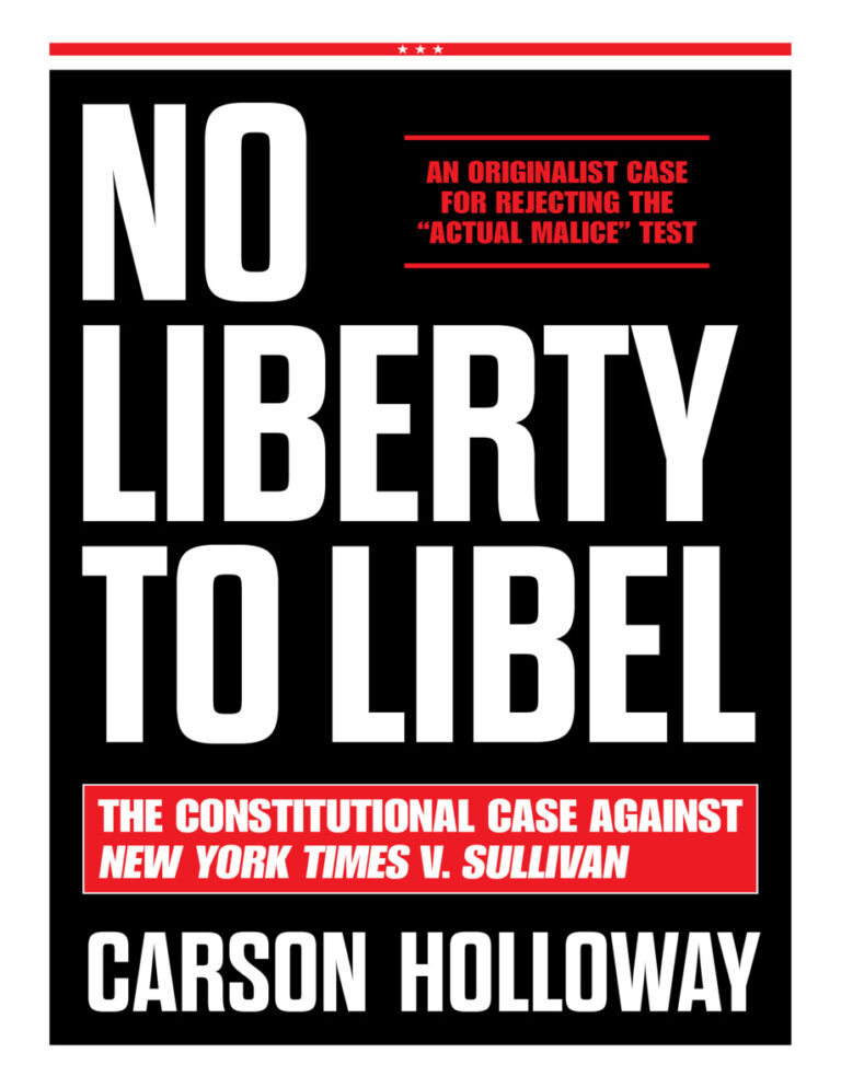 No Liberty to Libel Carson Holloway Kitap Kapağı