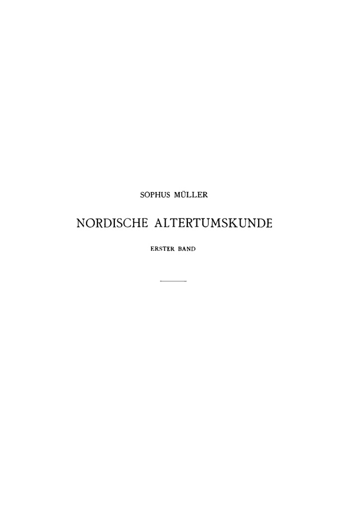Nordische Altertumskunde German Edition Sophus Muller Kitap Kapağı