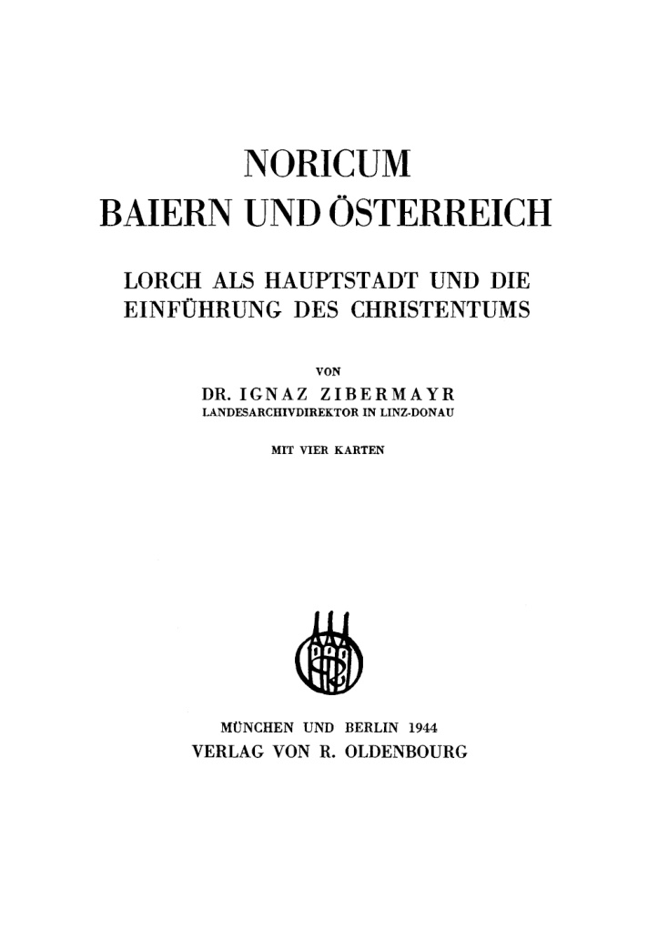 Noricum Baiern und Osterreich German Edition Ignaz Zibermayr Kitap Kapağı