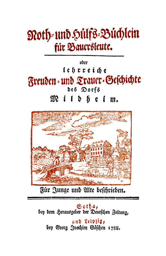 Noth und Hulfs Buchlein fur Bauersleute oder lehrreiche Freuden und Trauer Geschichte des Dorfs Mildheim German Edition Rudolf Zach Kitap Kapağı