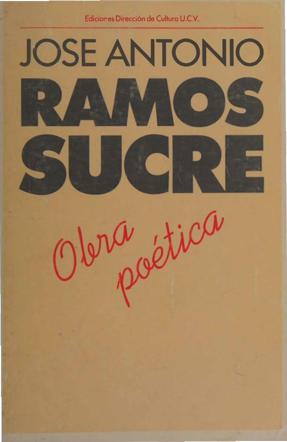 Obra poetica Spanish Edition Jose Antonio Ramos Sucre Kitap Kapağı